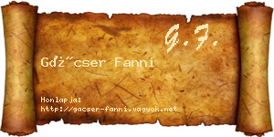 Gácser Fanni névjegykártya