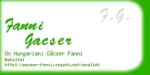 fanni gacser business card