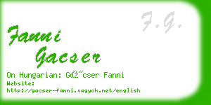 fanni gacser business card